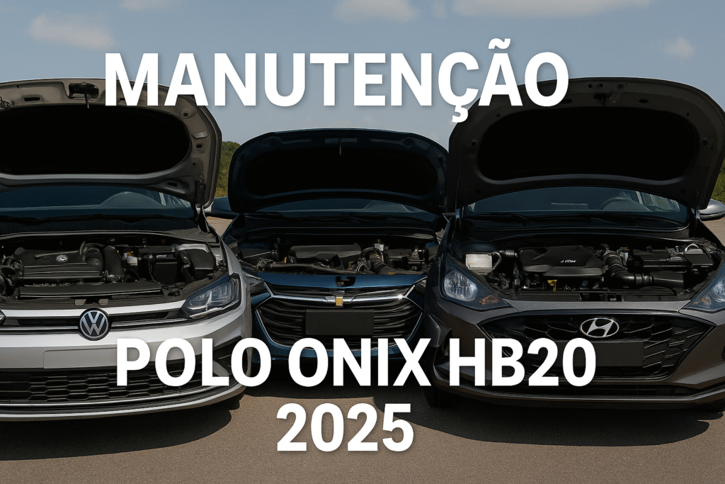 Faça uma imagem grande comparando manutençao do Polo versos Onix HB20 2025